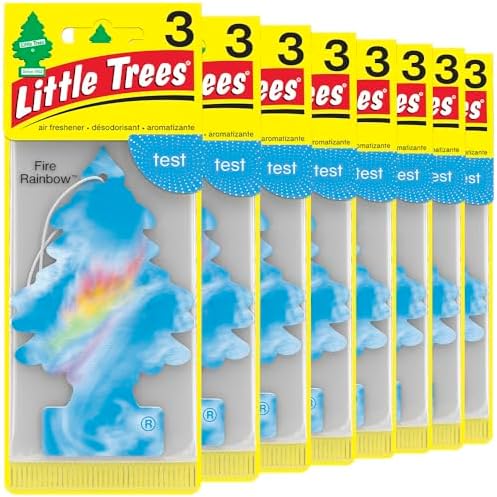 LITTLE TREES Car Air Freshener, 8 Count (Pack of 3), Fire Rainbow