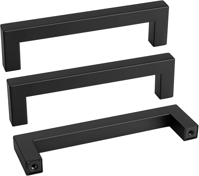 goldenwarm 100Pack 4.5INCH Drawer Pulls Black Modern Cabinet Hardware by goldenwarm
