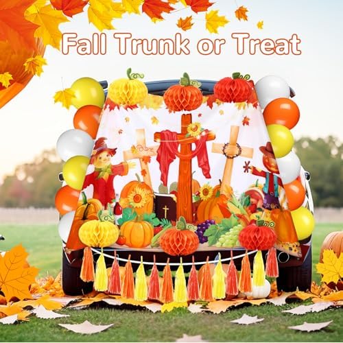98Pcs Christian Trunk or Treat Car Decoration Fall Decor for Suv, Scarecrow - Image 4