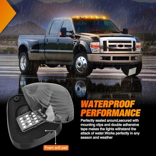 Nilight 16 LED Cab Marker Light Smoke Lens Fits 1999-2016 Ford