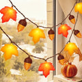 12Ft 20LED Fall Lights - Maple Leaf Acorn String Lights Waterproof, Plug in LED Fall String Lights Indoor Outdoor with Orange Yellow Leaf & Acorn for Home Gathering Autumn Thanksgiving Harvest Decor by SOTOPOO