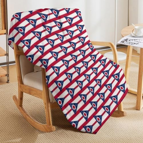 Socira Ohio Flag State Blanket Throw Blanket Ohio Flag State Gifts for Women Men Soft Sofa Throws for Travel Camping Bed Home Decor Car Birthday Gift 60"*80"（150 * 200cm） - Image 4