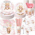 Funnymoom 452 Pcs Pink Bear Baby Shower Party Decorations for 50 Guests by Funnymoom