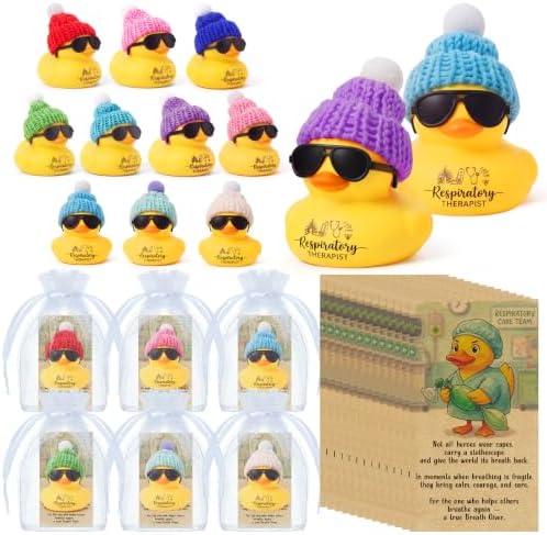 Liliful 20 Sets Respiratory Therapist Gifts Rt Care Week Mini Rubber Ducks by Liliful
