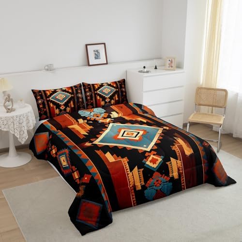 Feelyou Boho Bedding Set Toddle Size Western Decor Comforter Set for Kids Boys Girls Southwest Native American Design Comforter Southwestern Geometric Duvet Set - Image 2