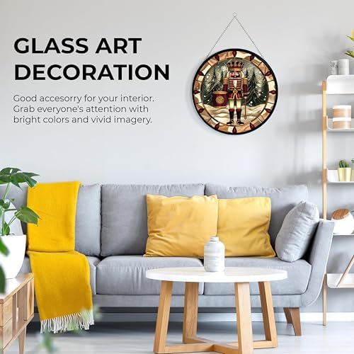 Christmas Wooden Nutcracker Stained Glass Window Hanging Sun Catcher Halloween Haning Ornament Decoration Christmas Birthday Gifts for Lover Friends Mother Day - Image 6