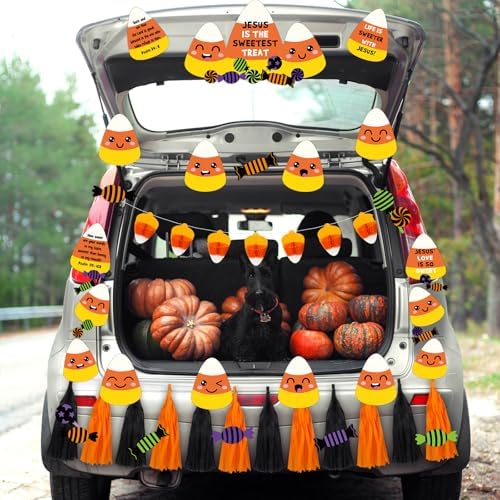 Yeaqee 36 Pcs Religious Trunk or Treat Car Decorations Jesus Candy Corn by Yeaqee