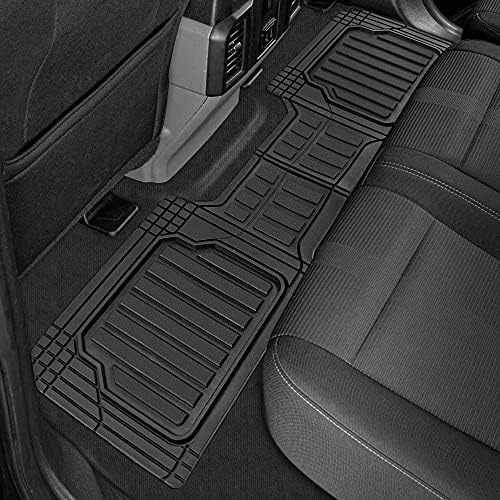 CAT® Car Mats Full Set - Automotive Floor Mats & Cargo Liners & SUV Floor Mats - Car Floor Mats All Weather Trim-to-Fit Rubber Universal Car Mats & Trunk Cargo Liners Black Floor Mats for Mini-Van