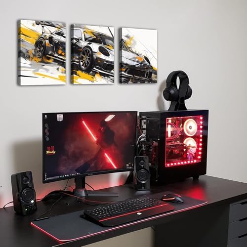 Car Poster Abstract Graffiti Supercar Canvas Wall Art for Boys Bedroom Colorful Sport Racing Cars Picture Black and White Truck Poster Artwork Garage Cave Men Office Playroom Home Decoration 12x16" 3P - Image 6
