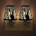 2 Pack Tree Pattern Plug in Night Lights, 2700K Warm White, Metal Shade by Niqelva