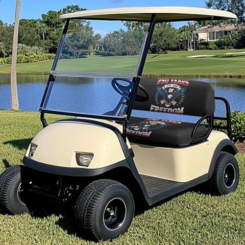 Yewatlles Golf Cart Seat Covers Kit, Fit for Club Car Precedent Ordinary Front Seat Cushion, Golf Cart Polyester Seat Cover 250th Years American Flag Freedom