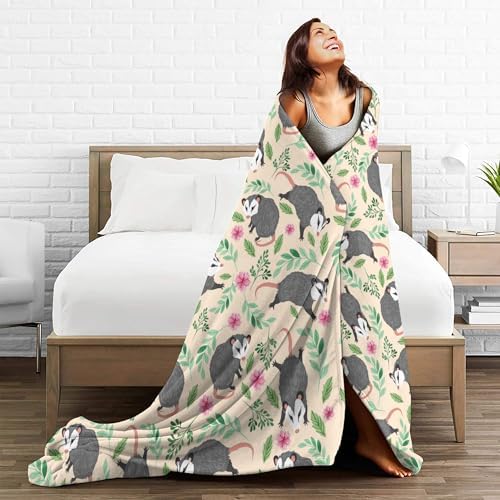 Possum Blanket for Adult Kids Opossum Blanket Possum Lovers Gifts Warm Soft Fluffy Animal Throw Blanket for Sofa Bed Home Decor Christmas Birthday Gift 80x60 Inch - Image 7