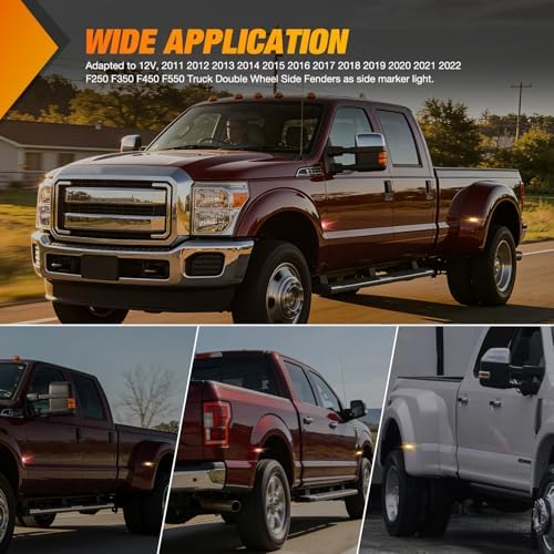 Nilight Wheel Fender Side Marker Lights For 2011-2022 Ford F250 F350 F450