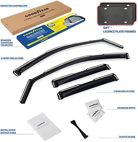 Goodyear Shatterproof in-Channel Window Deflectors for Chevrolet (Chevy) Tahoe 2021-2026/GMC Yukon 2021-2026, Rain Guards, Window Visors for Cars, Vent Deflector, Car Accessories, 4 pcs - GY009015