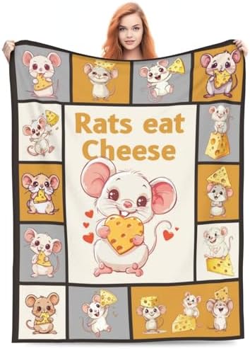 Rat Blanket Rats Throw Blanket Mouse Rodents Bedding Stuff Plush Fleece Flannel Throws for Kids Boys Girls Sofa Bed Couch Decor 40"X50" - Image 2