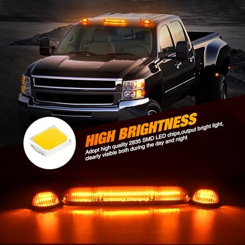Nilight LED Cab Marker Light Smoke Lens Fits 2002-2007 Chevy GMC