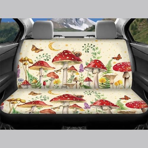 Vintage Mushroom Snail Pattern Car Accessories Car Seat Covers Front Rear Breathable Seat Covers Universal Fits for Truck, Sedan, SUV Auto Interior Protector