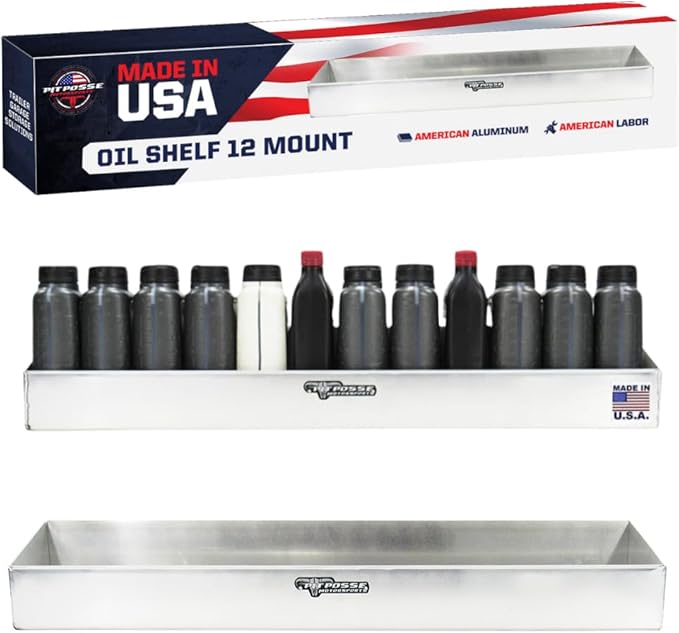 Pit Posse 443 Oil Shelf 12 Quart Bottle Holder Storage Organizer Caddy 32" by PITPOSSEMOTORSPORTS
