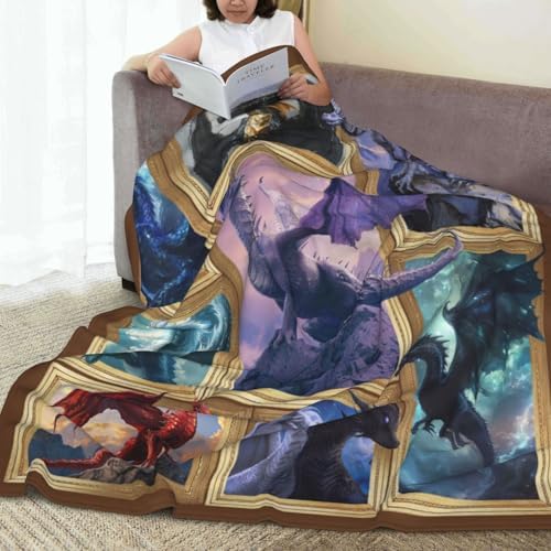 Dragon Blanket Dragon Throw Blanket Soft Fleece Flannel Bedding Dragons Gifts for Men Boys Women Girls Lovers Adults Stuff Plush for Couch Sofa Bed Room Decor 50"X60" - Image 6