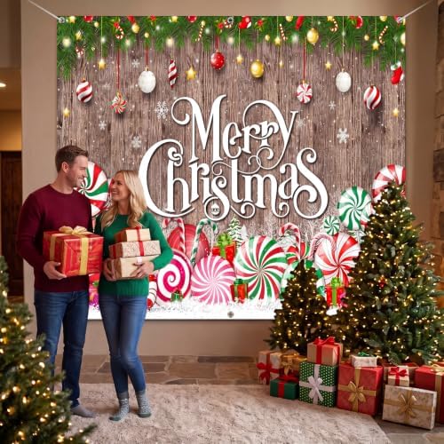 Teenyyou Christmas Garage Door Cover 7 x 8 ft Peppermint Candy - Image 5