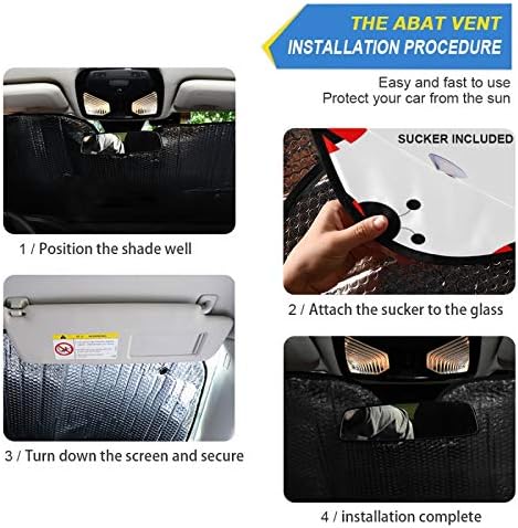 Ladybugs Scarab Car Windshield Sun Shade Cute Animal Foldable UV Ray Sun Visor Protector Sunshade to Keep Your Vehicle Cool (55" x 27.6")