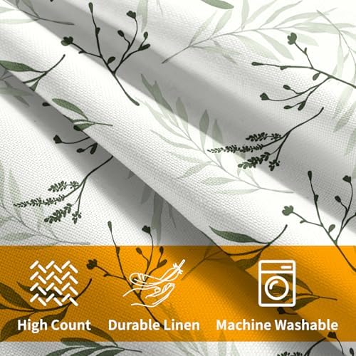 Sage Green Spring Pillow Covers 16x16 Set of 2 Leaves Throw Pillow Covers Neutral Pillowcase Linen Decoration Farmhouse Soft Decorative Plants Vintage Cushion Case Couch for Indoor Outdoor Home Decor - Image 6