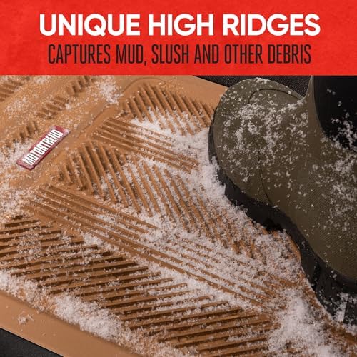 Motor Trend Rear Seat Runner, Rubber Floor Mat Liner for 2nd or 3rd Row Car SUV Van, Durable Heavy Duty Polymerized Latex Full Interior Protection, Beige
