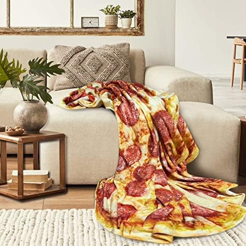 Moonysweet Pizza Blanket for Adults & Kids - Novelty Food Blanket, Fuzzy Fleece, 80 inches - Image 4