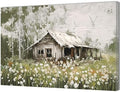 QIXIANG Farmhouse Old Barn Canvas Wall Art Vintage Rustic White Flower Landscape Pictures Prints for Living Room Bedroom Wall Decor (20.00" x 30.00", painting) by QIXIANG