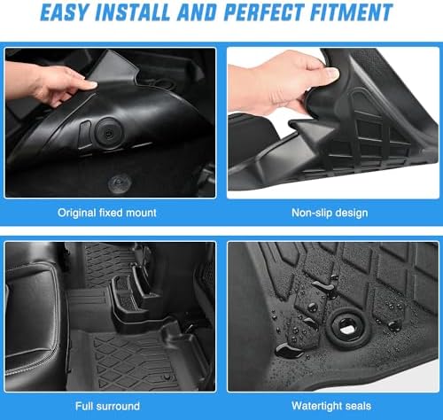 Nilight TPE Floor Mats for Toyota Tundra CrewMax Cab