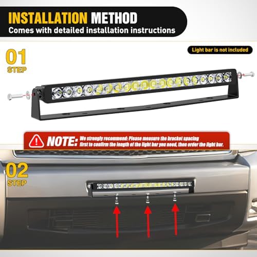 Nilight Hidden Bumper Mounting Bracket for 2007-2013 Chevy Silverado 1500