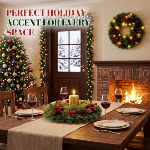 Canlierr Christmas Car Wreath Decoration with LED Lights, Charming Style - Image 5