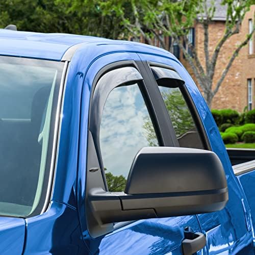Goodyear Shatterproof in-Channel Window Deflectors for Trucks Toyota Tundra 2007-2021 Double Cab, Rain Guards, Window Visors for Cars, Vent Deflector, Truck Accessories, 4 pcs- GY003411LP