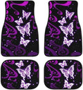 Butterfly Car Floor Mats Set of 4,Bling Design Galaxy Purple Butterfly Vehicle Front Rear Carpets Mat Decorative Car Floor Carpet Rugs Non-Slip Car Accessories Universal for Car SUV Truck