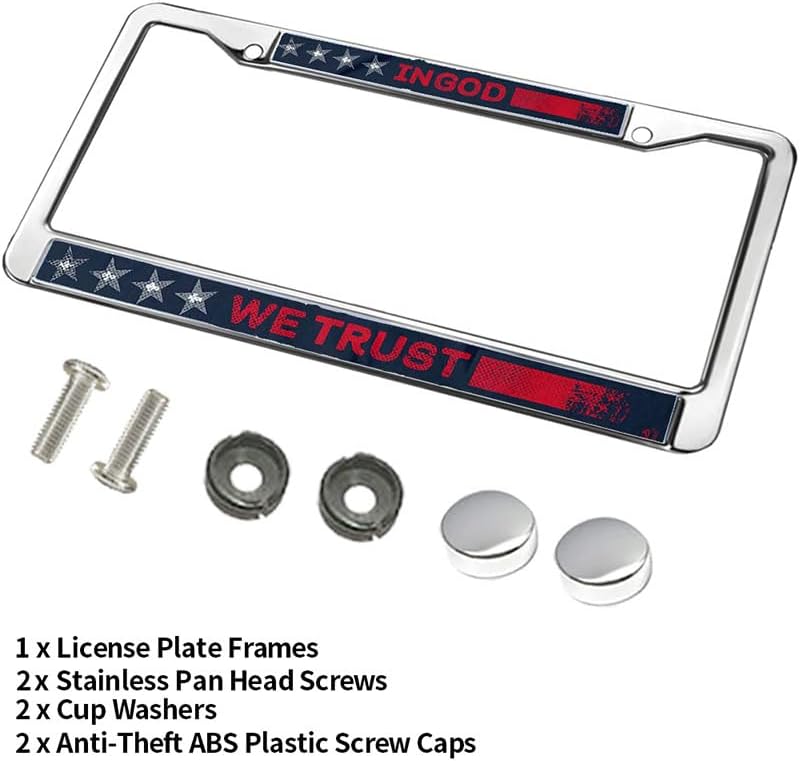 We Trust in God Chrome License Plate Frame Cross and Love License Plate Frame Christ Follower License Plate Frame for Car Lovers