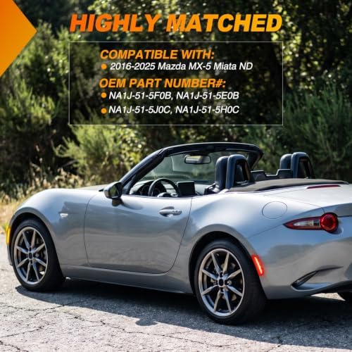 Nilight Fender Side Marker Lights 4PCS for 2016-2025 Mazda MX-5 Miata ND