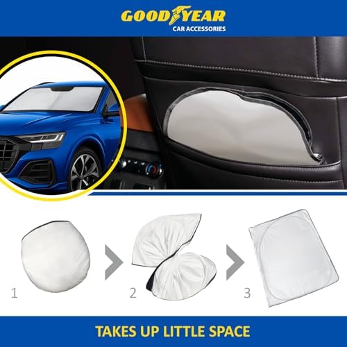 Goodyear Foldable Windshield Sunshade for Audi Q8 2019-2026, Car Accessories, Sunshade Cover, Sun Shade Car Windshield, Window Sun Blocker - GY008370