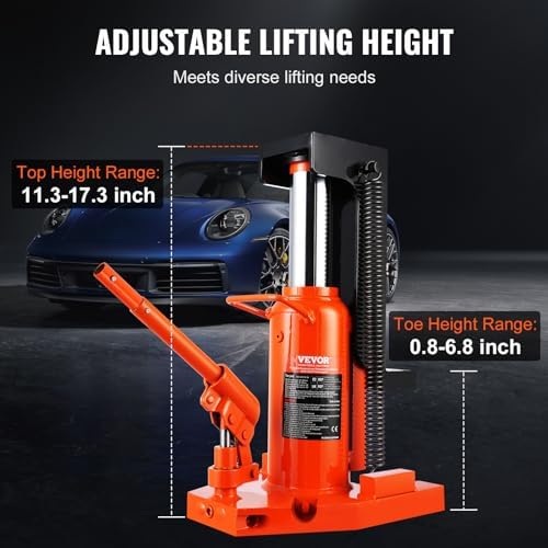 VEVOR Hydraulic Toe Jack, 5 Ton On Toe Toe Jack Lift, 10 Ton On Top Lift Capacity Machine Jack, 0.8-6.8 in Toe Height, 11.3-17.3 in Top Height, Air Hydraulic Claw Jack for Machinery, Industry - Image 6