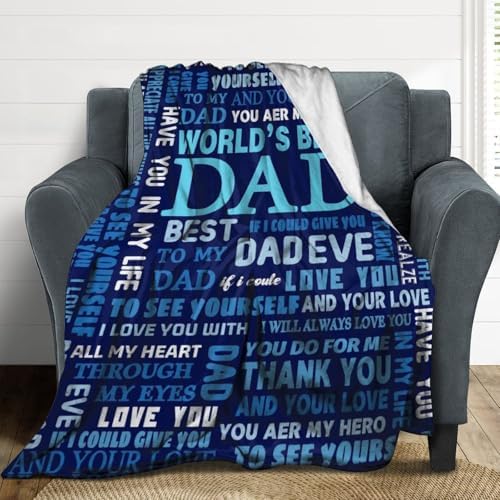 Socira Dad Blanket Throw Blanket to My Dad Gifts for Father Soft Sofa Throws for Travel Camping Bed Home Decor Car Father Birthday Gift 50"*60"（130 * 150cm） by Socira