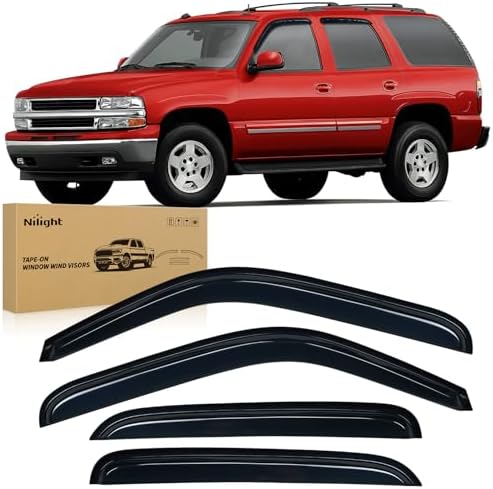 Nilight Tape-On Rain Guards for Chevy Tahoe/GMC Yukon 2000-2006, 4PCS