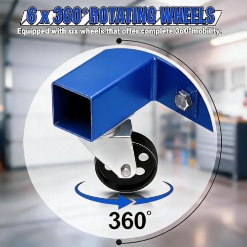 2 Ton Foldable Engine Hoist Cherry Picker Hydraulic Crane 6 Steel Casters - Image 3