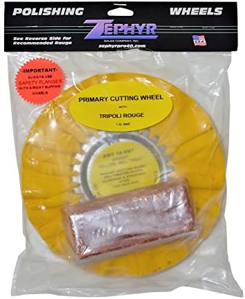 Zephyr Products AWY58-8WB Yellow 8" Airway Buffing Wheel with 1 LB Tripoli Bar Heavy/Medium Cut, 1 Pack - Image 5