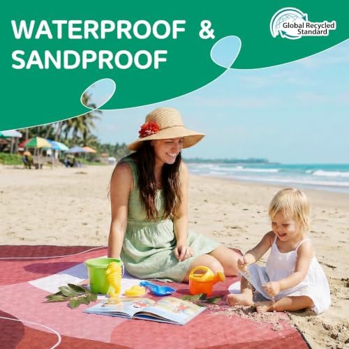 RYCHIC Waterproof Beach Blanket Picnic Outdoor Camping Mat Rug Women Christmas Xmas Birthday Gift Ideas Mother Day Mom Mama Mother Day Daughter Son Law Unique Who Have Everything Good Busy Useful - Image 3