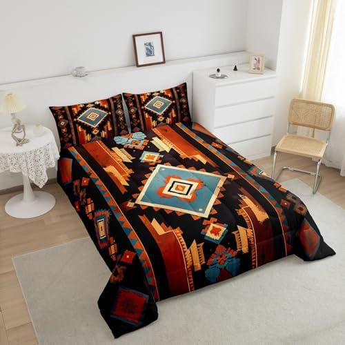Feelyou Boho Bedding Set Toddle Size Western Decor Comforter Set for Kids Boys Girls Southwest Native American Design Comforter Southwestern Geometric Duvet Set - Image 3