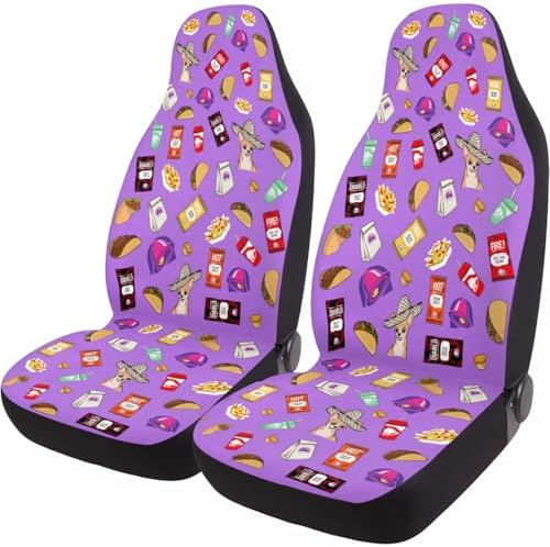 GENANY Taco Dog Car Seat Covers, 2-Piece Front Seat Set