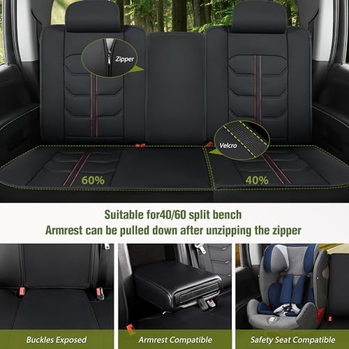 Nilight Car Seat Covers Custom Fit 2007-2024 Jeep Wrangler JK JL 4-Door