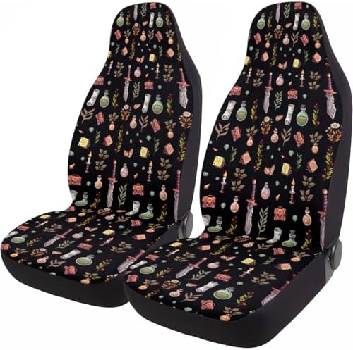 GENANY Polyhedral Dragon Car Seat Covers, 2-Piece Front Seat Set