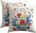 4th of July Pillow Covers 22x22 Set of 2, Patriotic Throw Pillow Covers Independence Memorial Day Pillowcase, Summer Floral Decorative Fourth of July Cushion Case Couch for Indoor Outdoor Home Decor by Unknown