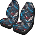 Feather Car Seat Covers 2PCS Full Set, Tribal Feather Spiral Universal Car Seat Protectors Auto Interior Decor, Ethnic Totem Front Seat Covers for Truck Van SUV