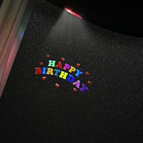 2 PCS Car Door Logo Lights Birthday Gift Compatible for Challenger 2015-present Courtesy LED Ghost Shadow Light Projector Lamps Accessories Birthday Gift (Happy Birthday)